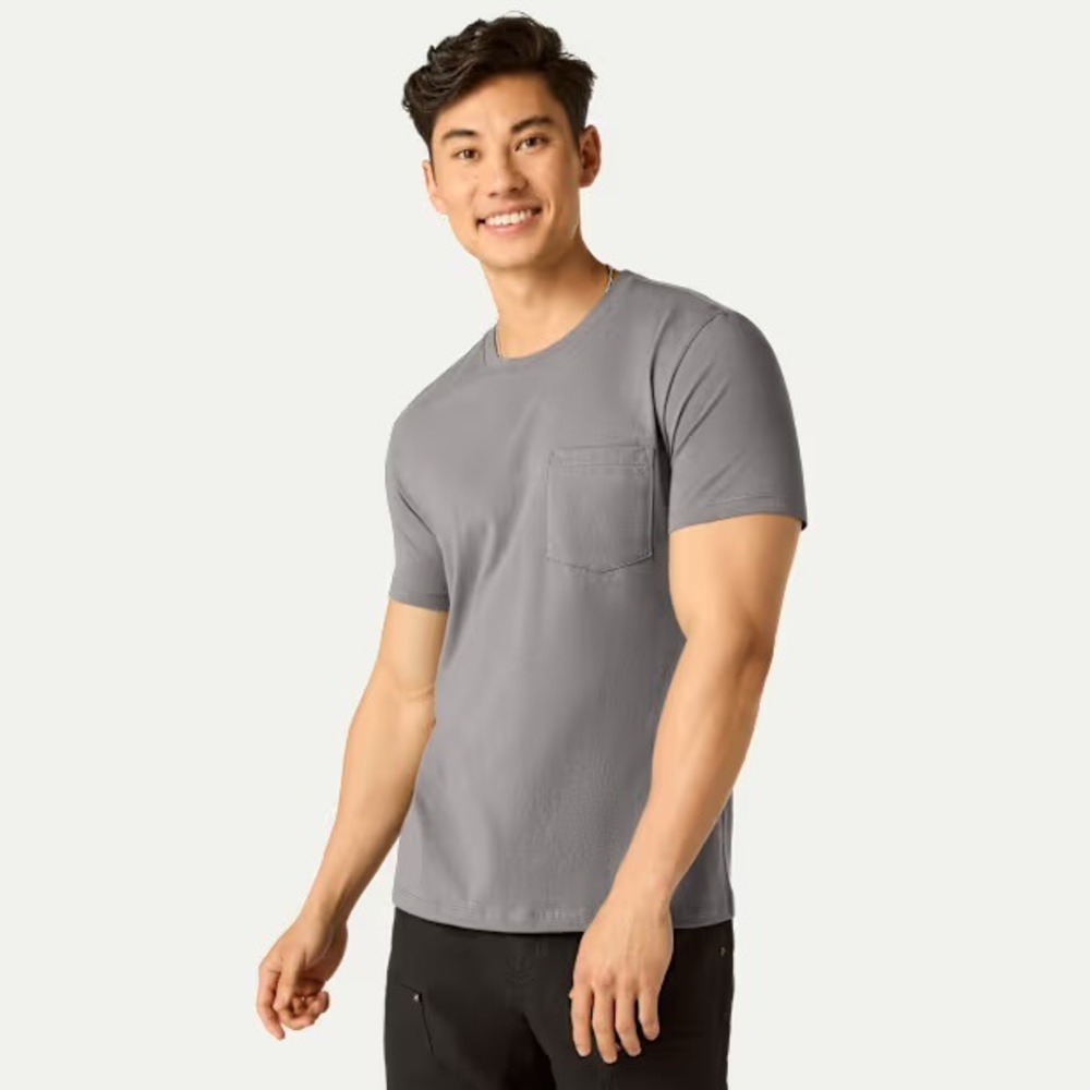Bombas Pima Cotton Pocket Crew Neck T-Shirt Grey Minimalist Everyday Mens Medium